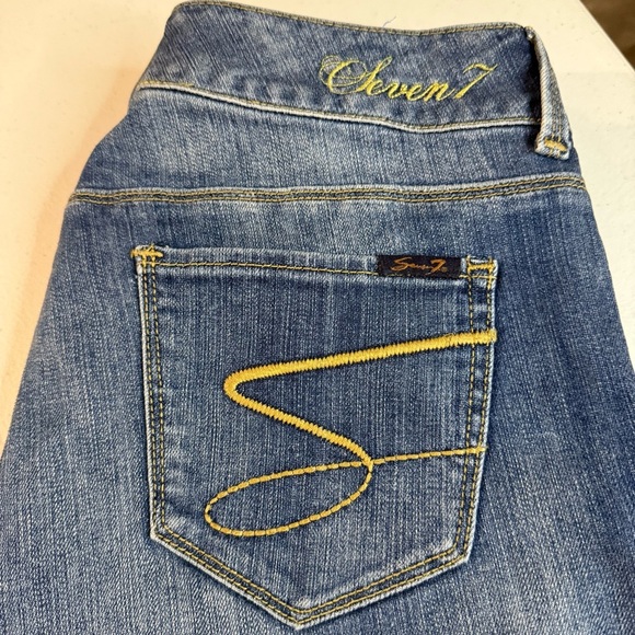 Seven 7 Bootcut Jeans Distressing Midrise Medium Wash Denim Women’s Size 10 - Picture 6 of 16